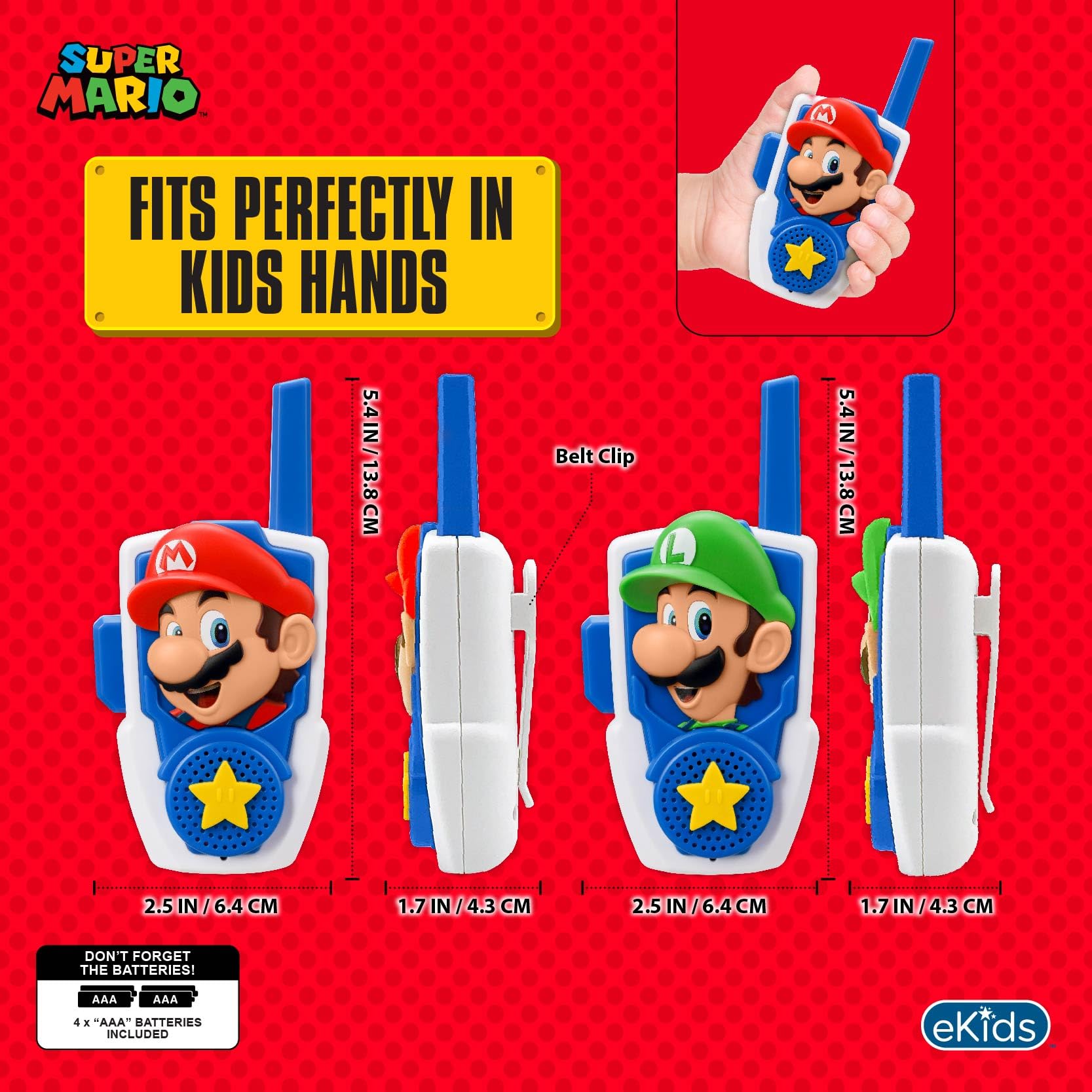eKids Walkie Talkies for Kids, Static Free Indoor and Outdoor Toys for Kids