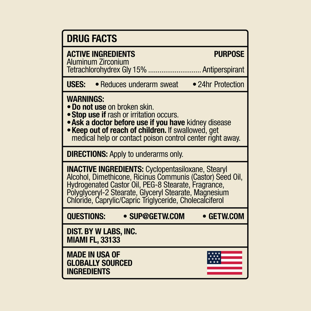 W By Jake Paul Men's Antiperspirant, Odor Blocking, Vitamin-Infused Deodorant for Men, 24-Hour Sweat Protection, 2.6 oz