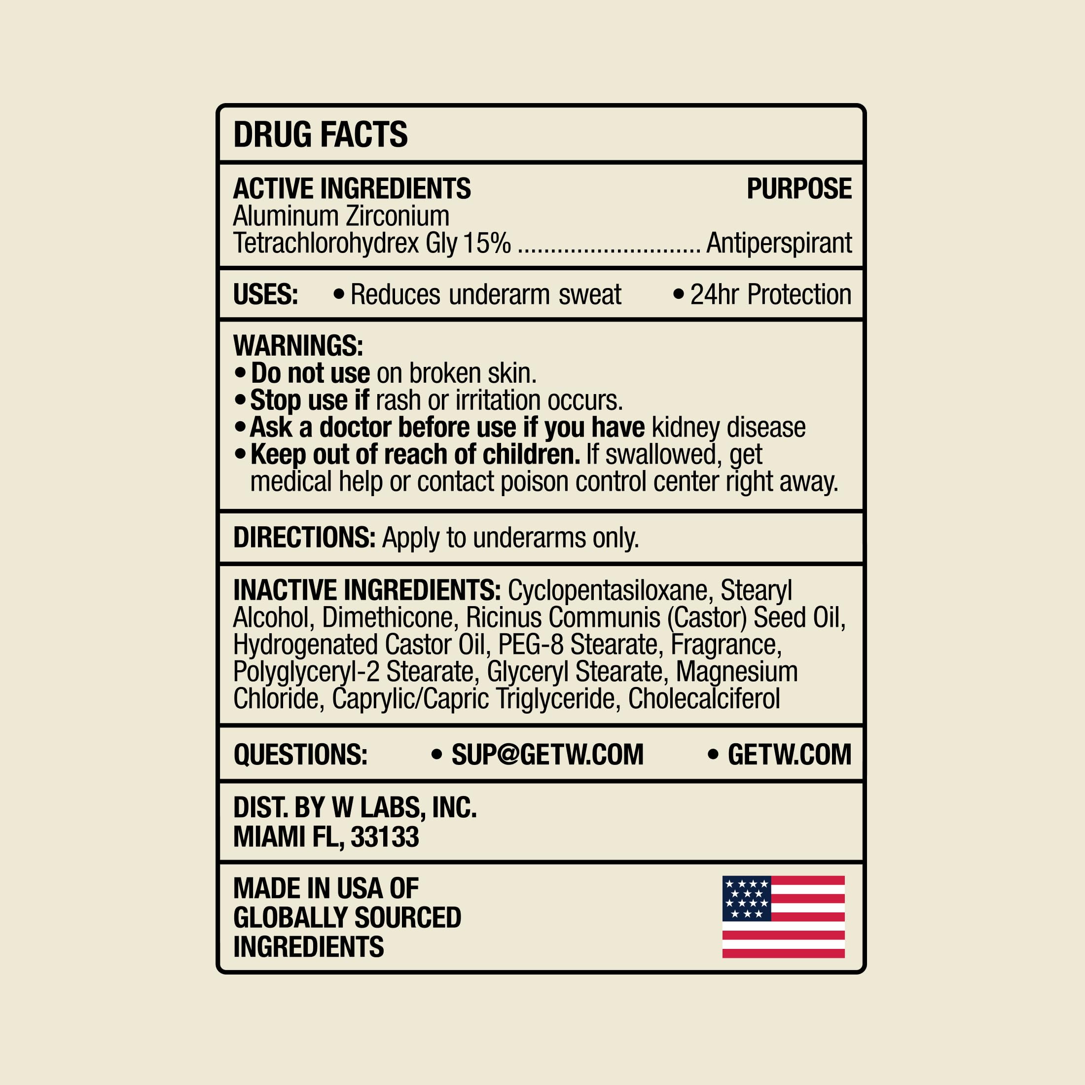 W By Jake Paul Men's Antiperspirant, Odor Blocking, Vitamin-Infused Deodorant for Men, 24-Hour Sweat Protection, 2.6 oz